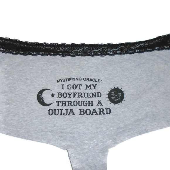 Other - Ouija BoyShort Panty NWOT Lace Trim 2X Grey Black